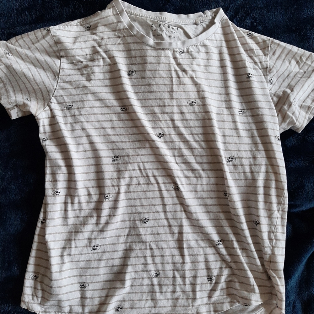 Zipcode 1992 White Skulls T-Shirt (S)